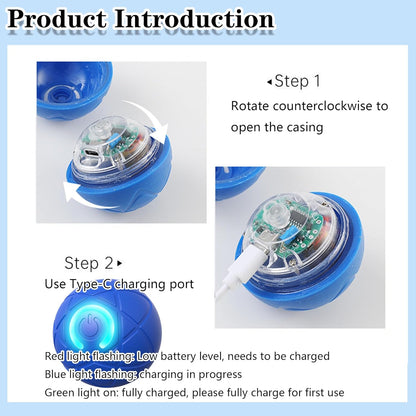 Interactive Dog Toys Dog Balls Activated Automatic Rolling Ball for Puppy Small Medium Dogs Smart Jumping Automatic Moving Bouncing and Rotating Ball Vibrating Keep Them Busy