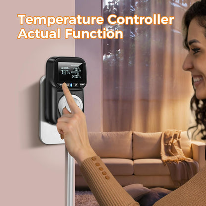 Diymore Digital Temperature Controller Outlet,1800W Plug in Thermostat,Heating Cooling Mode,120V Incubator Room Thermometers Gauge Reptile Thermostat Greenhouse Thermomete for House Pool Thermometer