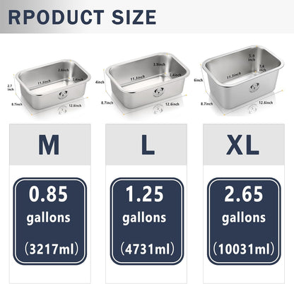 Stainless Steel Dog Bowls for Large Dogs, High Capacity Metal Dog Food Bowls, Food and Water Bowl for Larges, X-Large, and Big Dogs 1.25 Gallons