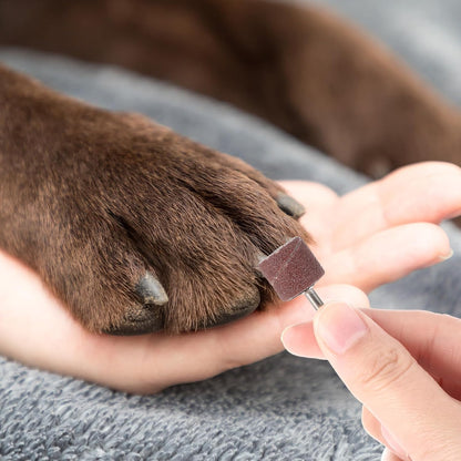 42 Pcs Pet Nail Grinder Replacement Kit with Grit Sanding Bands, Pet Smoother Claw Care Black Grinding Drums Pets Claw Grooming Supplies for Dog Claws Care (1/2 Inch 80/120 Grit)