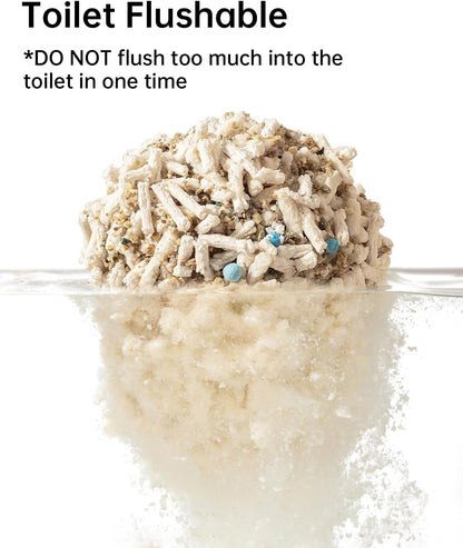 Mixed 5-in-1 Clumping Cat Litter 15.8 lb, Odor Control and Rapid Clumping, Water Absorbent and Flushable, Dust-Free, Multi-Cat, Bentonite Tofu Cat Litter, Original, 7.9lb/Bag