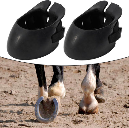 Injury Prevention 2pc Non Slip Rubber Horse Boot Set With Protective Features(L)