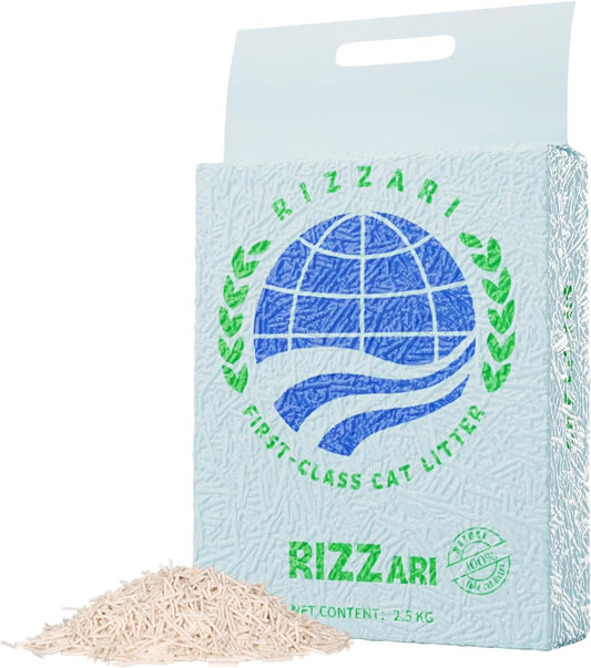 RIZZARI Dust-Free Tofu Cat Litter, Instant Clumping, 99% Odor Control, Natural Plant-Based Flushable Litter, Ultra-Absorbent for Kittens & Cats (1 Pack)