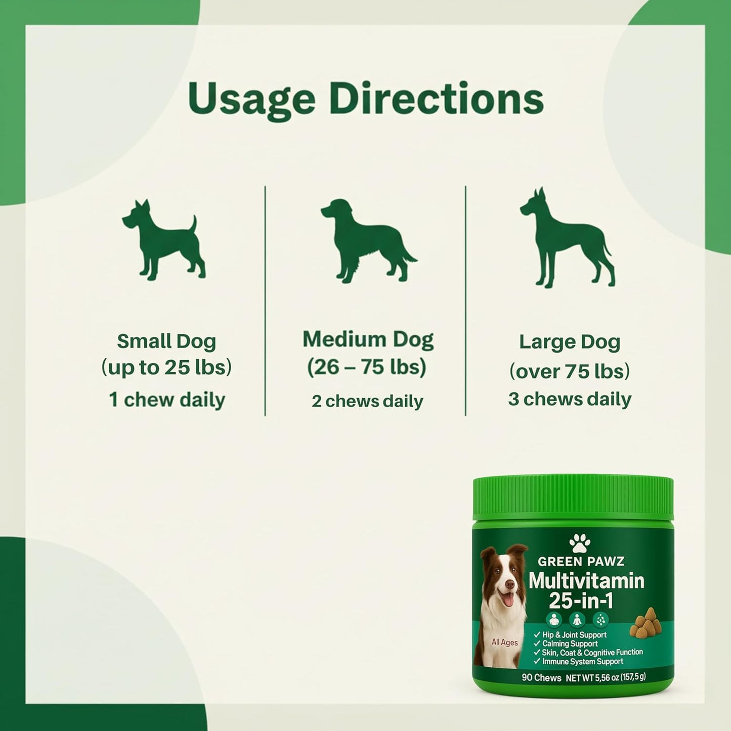 Dog Multivitamin – 90 Soft Chews for Hip & Joint, Skin & Coat, Digestion, Immunity – Glucosamine, Probiotics & Omegas – All Ages & Breeds – Chicken Flavor