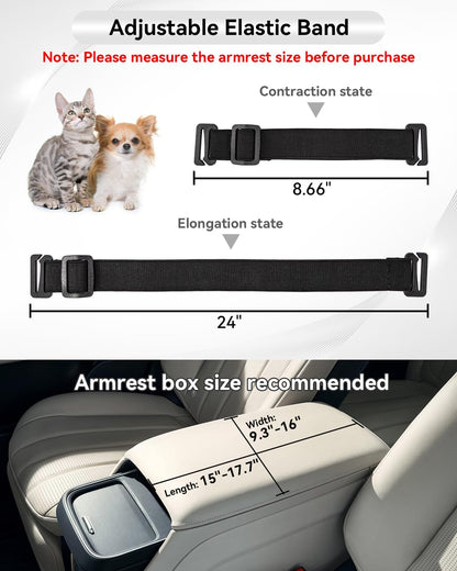 PETSFIT Center Console Dog Car Seat with Safe Protection Hooks, Pet Car Seat with Upgraded Safety Tethers, Washable Cushion, Console Dog Car Seats for Small Dogs Up to 8 Lbs(Black)