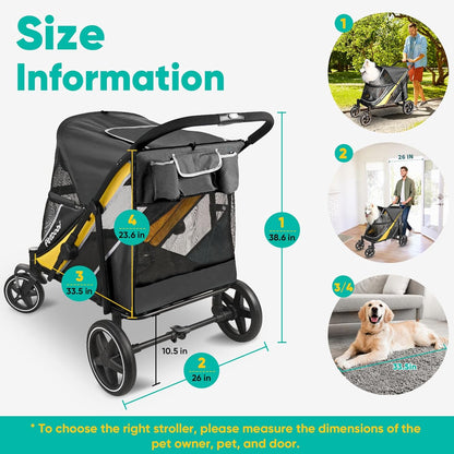 Petbobi Dog Stroller and Plush Mat Bundle for Medium & Large Dogs