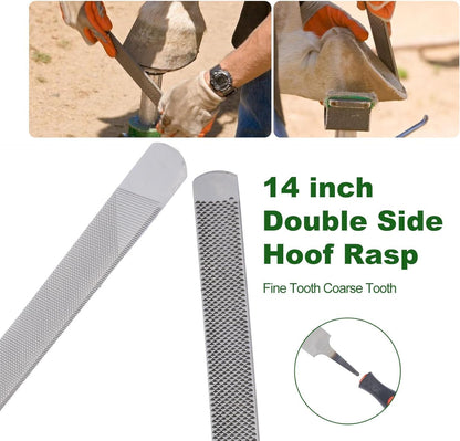 lukar 8PCS Farrier Tools Kit Horse Hoof Trimmers, Includes Horse Hoof Nipper, Horseshoe Cutting Pliers, Hoof Nail Clincher, Hoof Hammer, Hoof Knife, Rasp File, Horseshoe Brush