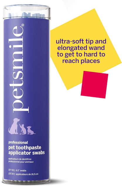 Petsmile Professional Pet Toothpaste Kit - Cat & Dog Applicator Swab & Toothpaste - Control Plaque, Tartar & Bad Breath - VOHC Accepted Toothpaste - Teeth Cleaning Supplies (Say Cheese, 4.2 Oz)
