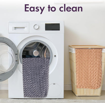 Faux Fur Dog Bed Covers – Ultra Soft Rose Velvet, Removable & Washable, Cozy & Durable,Large Pet Bed Cover Only (No Filling) – Gray, (Rose Velvet Dark Gray, 36" L x 24" W x 4" Th)