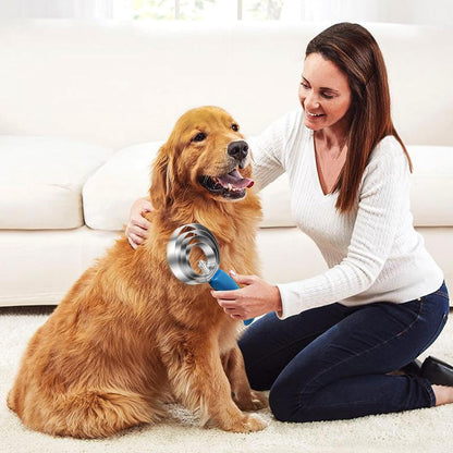 2 Pack 4 Rings Double Sided Curry Comb, Stainless Steel Curry Comb with Soft Touch Grip