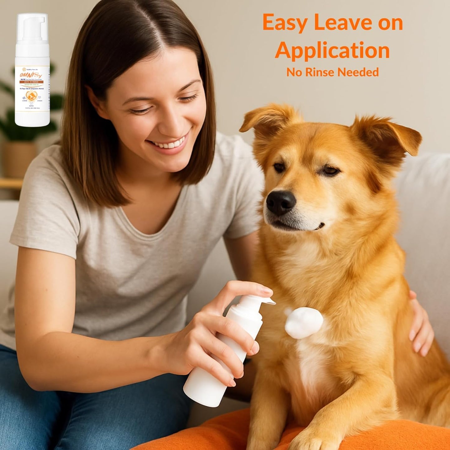 OMNISx Leave-On Mousse - Veterinary-Strength Formula for Itchy, Irritated, or Sensitive Skin