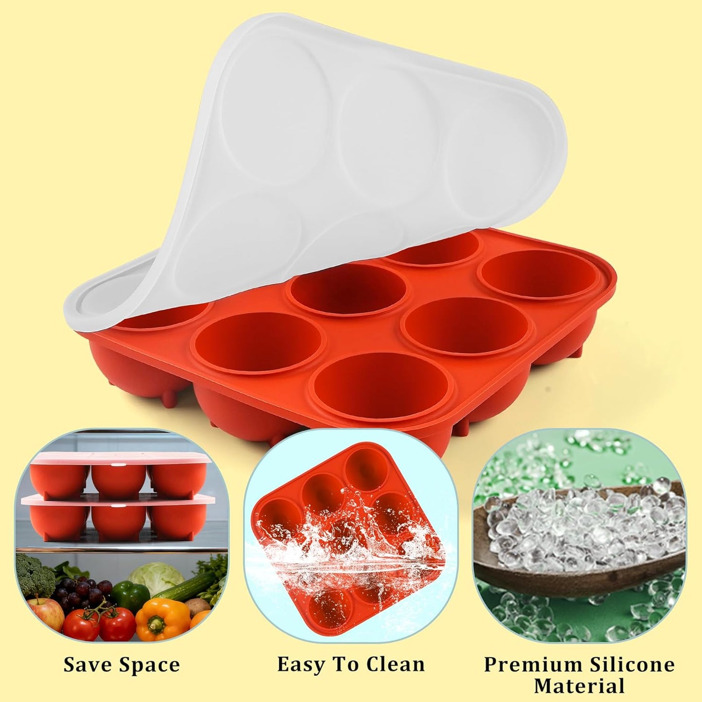 9-Cavity Silicone Frozen Dog Treat Mold with Lid for Woof Pupsicle & Power Chewer Pupsicle Large 25-75lbs,Reusable Frozen Dog Treat Tray Mold for Pupsicle Toy
