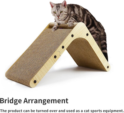L Shaped Cat Scratcher for Indoor Cats, Cat Scratching, Cat Scratch Pad, 17 Inches Tall Scratching Post with Sturdy Base, Durable Cat Scratch Pad for Kittens & Adults, Furniture Protector