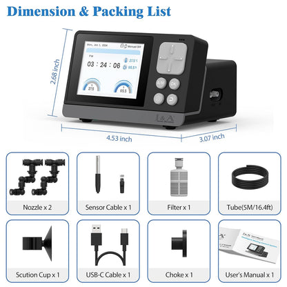 J&A Smart Reptile Mister, Automatic Misting System for Tanks - Programable Timer with Temperature/Humidity Probe, Ideal for Reptile Habitat (Black)