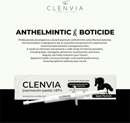 Horse Paste 1.87% – Apple Flavored Wormer – 6.08g Tube – Treats Up to 1250 lb