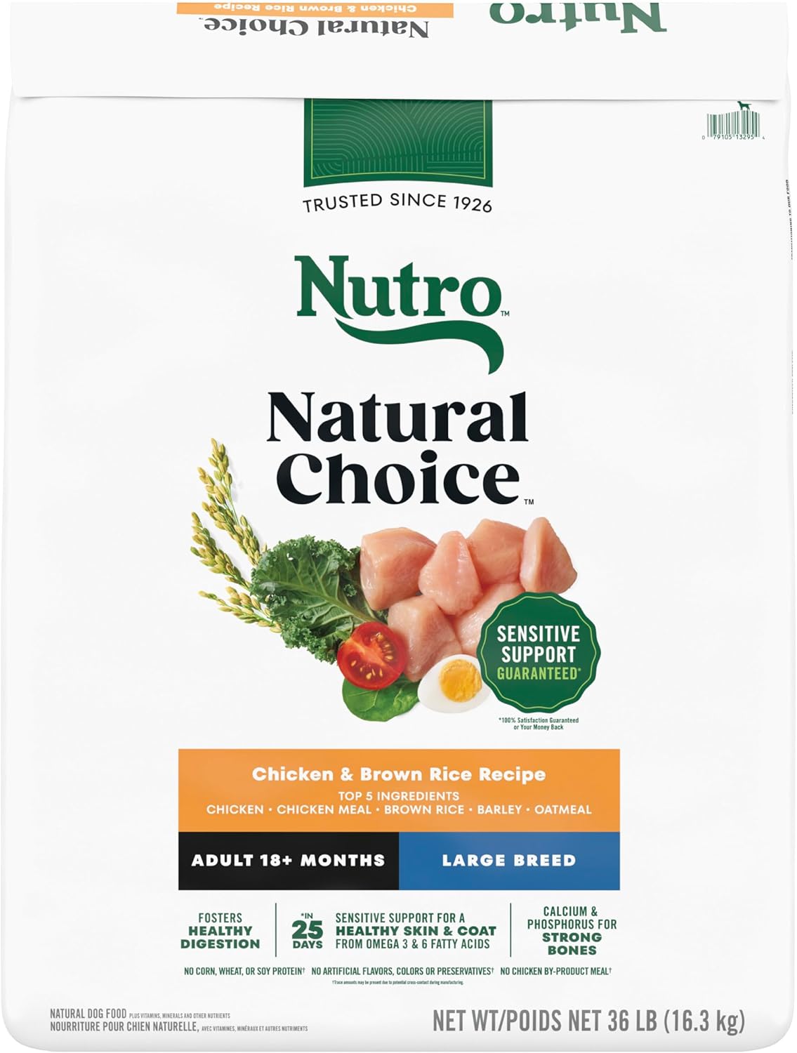 Nutro Natural Choice Adult Large Breed Dog Food Dry, Chicken & Brown Rice Recipe, 36 lb. Bag