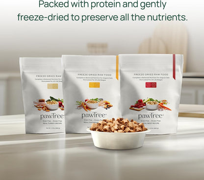 pawTree Bundle for Dogs & Cats – Freeze-Dried Raw Food (1.5 lbs, Chicken) & Gastro Pro Plus (30 ct)– Complete Nutrition & Digestive Support