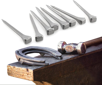 250pcs E6 Horseshoe Nails 2.1 Inch Stainless Steel Horseshoe Nails Nails Horse Hoof Nails Horseshoe Tools for Stained Glass,Horse Training Equestrian Sports