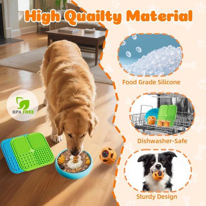 KILIN Dog Enrichment Toys 6 Pack - Dog Toys to Keep Them Busy, Lick Mat, Ball & Bowl with Peanut Butter, Frozen Treat Puzzle Dispenser for Anxiety Relief, Reduce Boredom, Perfect for Bathing Grooming