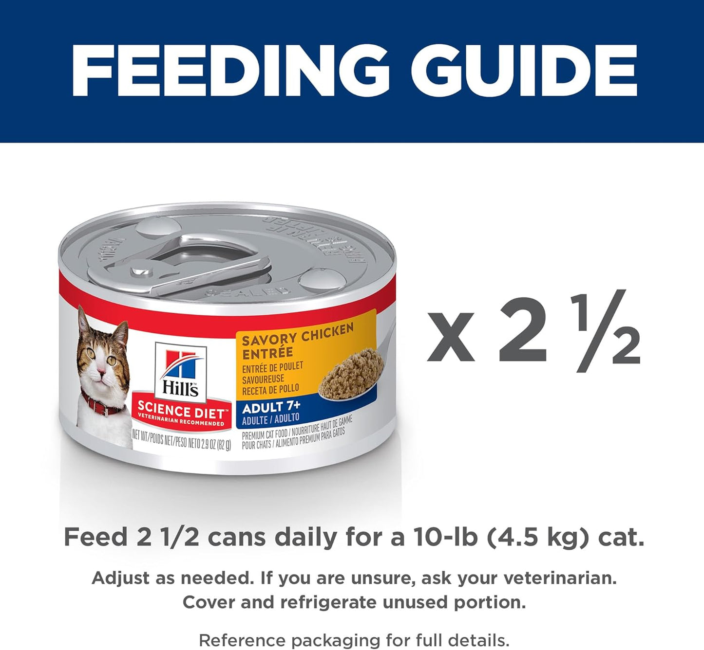 Hill's Science Diet Adult 7+, Senior Adult 7+ Premium Nutrition, Wet Cat Food, Chicken Minced, 2.9 oz Can, Case of 24