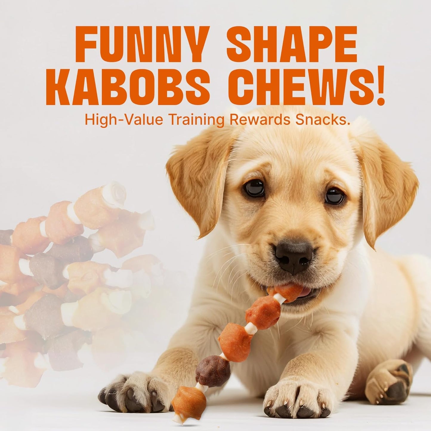 M-PETS Dog Training Treats 2 Pack Bundles : (1) 5 Flavors Kabobs and (1) Chicken Wrapped Rawhide Chews Sticks