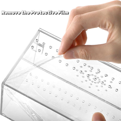 Acrylic Tarantula Enclosure Terrarium, 8" x 4" x 4" Small Magnetic Reptile Tank, Micro Spider Breeding Habitat Cage, Clear Ventilated Lizard Display Box for Hermit Crab Invertebrates Scorpion