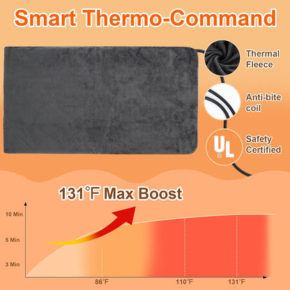 Heated Outdoor Cat House Weatherproof with Heating Pad, Heated Cats House for Outside, Insulated Feral Cat Houses for Outdoor Cats with Safe Escape Door, Elevated Outside Stray Cats Shelter(L)