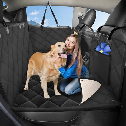 Back Seat Extender for Dogs-with Removable Soft Blankets, Hard Bottom Dog Car Seat Cover for Back Seat, Sturdy Backseat Extender for Dogs, Waterproof Dog Hammock for Car, SUV