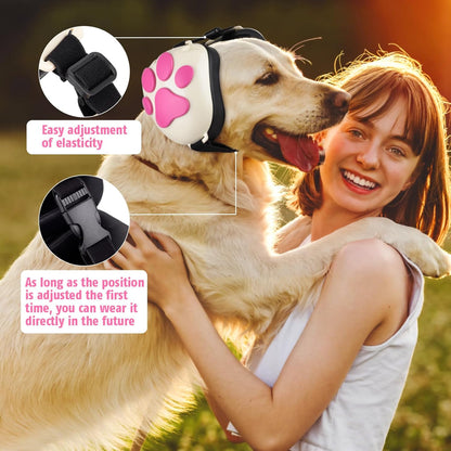 Upgraded Dog Ear Muffs for Noise Protection - 22dB NRR Noise Cancelling Headphones with Dog Paw Design, Calming Earmuffs for Thunder, Fireworks & Hunting (XL, White-Pink)