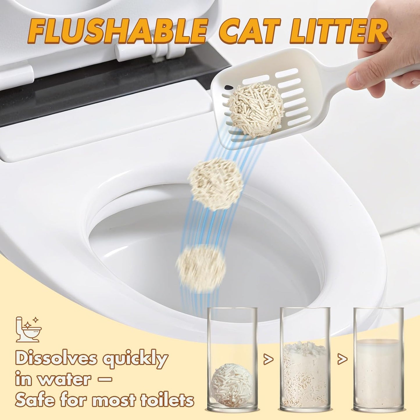 Happy & Polly Tofu Cat Litter – Fast Clumping, Flushable, Ultra Absorbent, Low Tracking, 100% Natural Raw Materials with Coconut Charcoal – 11 LB(5.5LB*2 Bags)