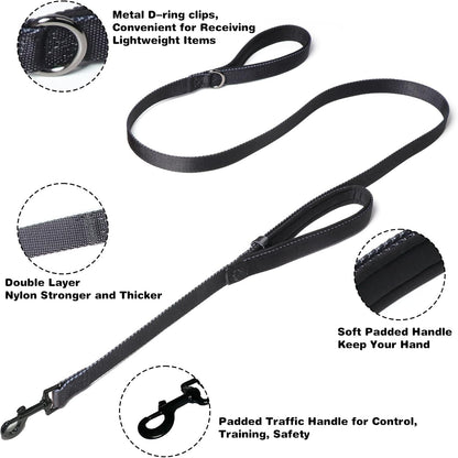 Prong Collar for Dogs,Dog Training Collar with One Professional Training Leash,Adjustable Pinch Collar with Quick Release Metal Buckle, No Pull Choke Collar for Small Medium Large Dogs（Silver, XL）.