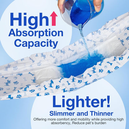 Male Dog Diapers Bundle with Male Dog Wraps, XS, 40 Counts