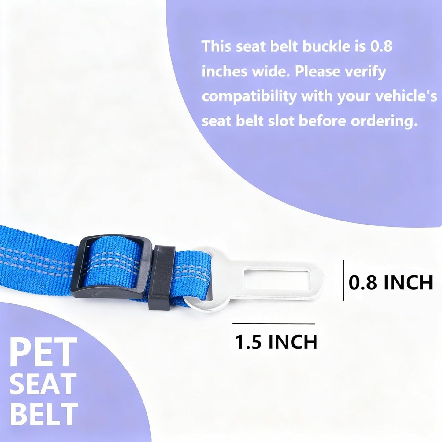 Dog Seat Belt 2Pcs, Retractable Pet Car Harness, Adjustable Dog SeatBelts for Vehicle, Nylon Pet Safety with Elastic Bungee