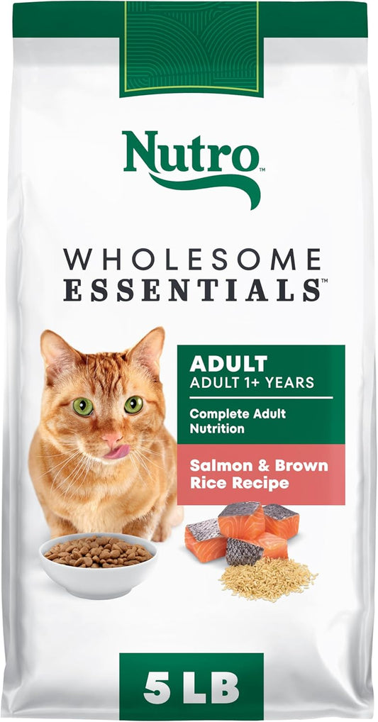 Nutro Wholesome Essentials Adult Dry Cat Food, Salmon & Brown Rice Recipe, 5 lb. Bag