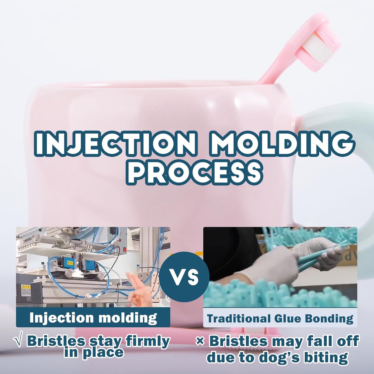 Small Dog Toothbrush, Cat & Puppy Tooth Brushing Kit, Ultra Soft & Mini Head Teeth Brush for Kitten & Tiny Pet, Doggy Toothbrushes Deep Dental Clean, 2 PCS, Blue