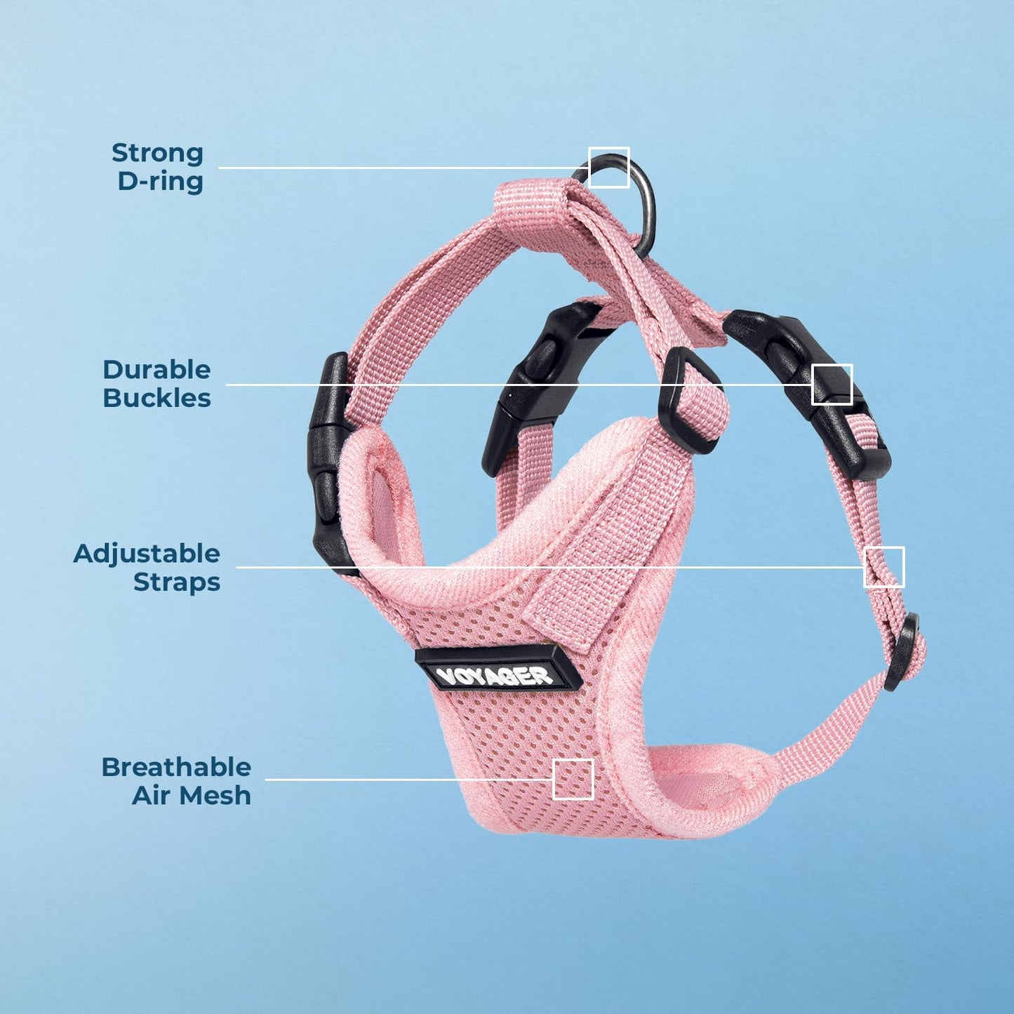 Voyager Step-in Pet Harness - All Weather Mesh, Adjustable Step in Harness for Cats and Dogs by Best Pet Supplies - Pink, L