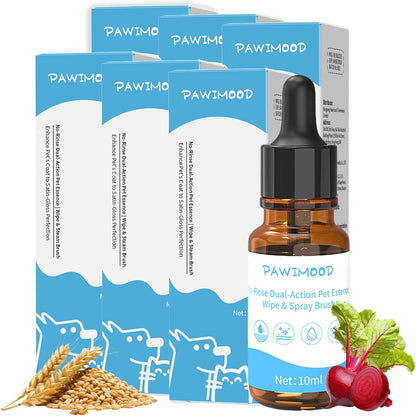 Pet Steam Brush for Dogs & Cats | Self-Cleaning Dog Steam Brush with 3 Brushes & Spray Function for Shedding, Dematting & Grooming | Includes 6PCS Pet Essence