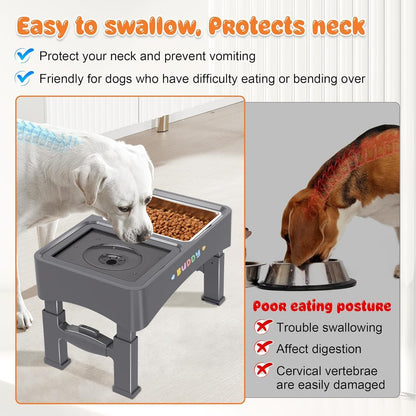 Decflow 1PCS Slow Feeder Dog Food Bowls for Medium Large Dogs, Grey