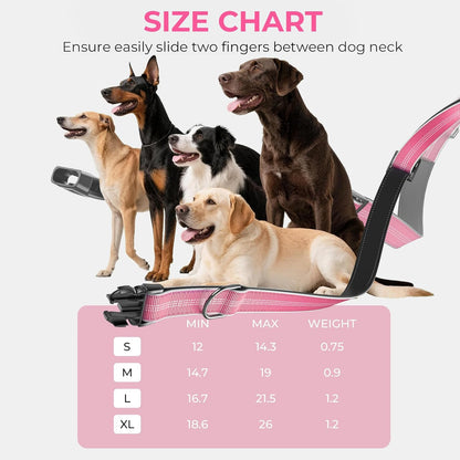 Waterproof AirTag Dog Collar - Reflective Comfortable Dog Collars with Air Tag Holder - GPS Dog Tracker Collar with Quick Easy Install - for Large Medium Small Dogs(Pink, S)