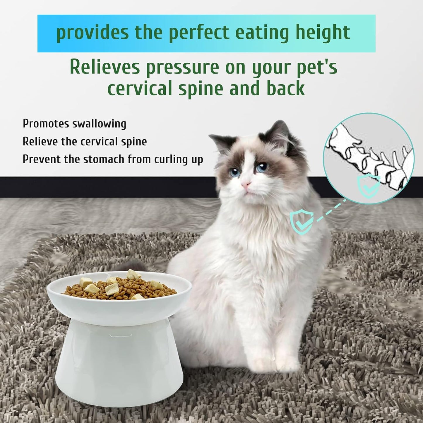 BNOSDM Raised Cat Slow Feeder Bowl and Travel Litter Box for Car, Hotels, Outings, Temporary Stays