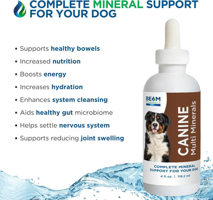 Beam Minerals Complete Canine Multi-Minerals | Full-Spectrum Minerals for Dogs | Contains Humic & Fulvic Acid | 4 fl Oz