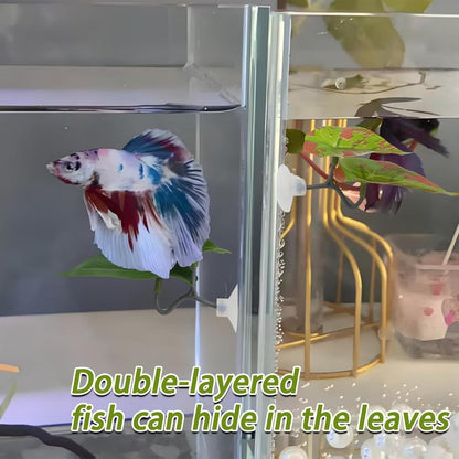 4 Pcs Betta Fish Leaf Pad, Spawning Grounds Breeding Resting Bed, Natural Habitat Pad for Beta Resting/Spawning Grounds/Aquarium Decor