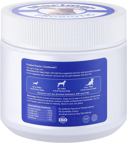 Probiotic Chews for Dogs - Chicken Flavor, 100 Soft Chews, with 6 Billion CFU Probiotics, Enzymes, Organic Pumpkin & Inulin - Digestive & Immune Support for Dogs