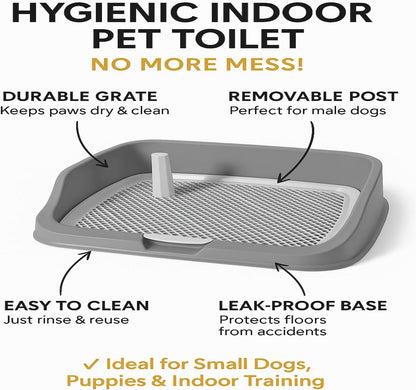 Dog Pee Pad Holder, XL Puppy Potty Training Tray, Indoor Dog Litter Box with Secure Pad Lock, Puppy Pads Holder for Small/Medium/Large Dogs, 21.6" x 17.7