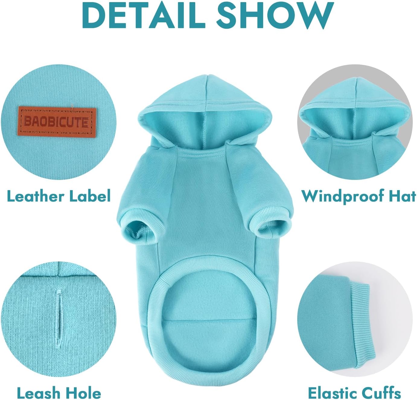 2 Pack Dog Hoodie Warm Hood Dog Sweater Cold Weather Small Dogs Sweatshirt Comfort Pet Clothes for Small Medium Dogs with Pockets Cats Chihuahua Clothes for Male Female Girl Boy Sporty Daily Wear