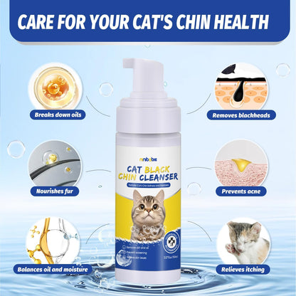 Cat Acne Chin Treatment,Cat Black Seed Cleaner,Improved Skin Health and Black Seed Removal,Updated Cat Ance Brush,Soothes Chin Acne,Oil Control 5.07fl.oz