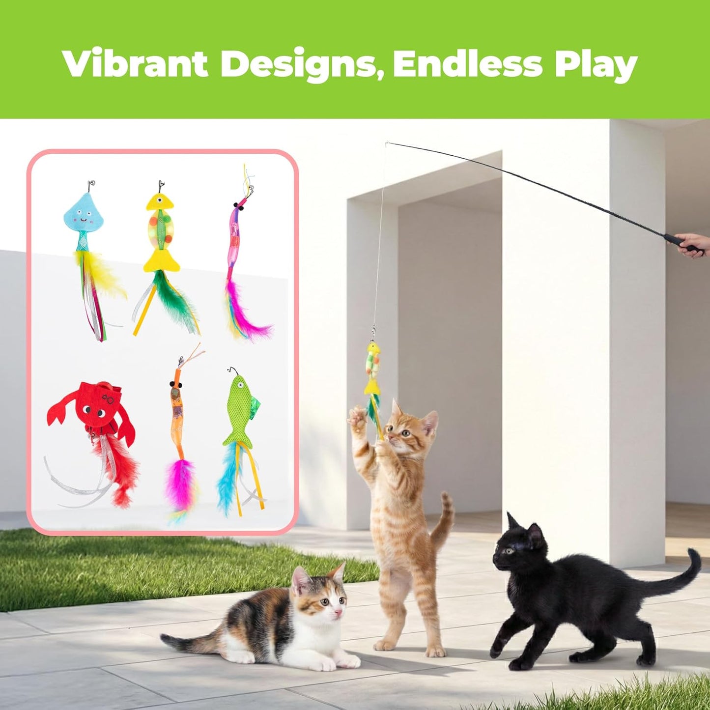 Best Pet Supplies Catify Fluffy Fish Cat Toy – Soft Plush Catnip Toy for Indoor Cats & Kittens, Crinkly Tail & Feather Details, Lightweight for Batting & Carrying, Durable & Pet-Safe Fabric