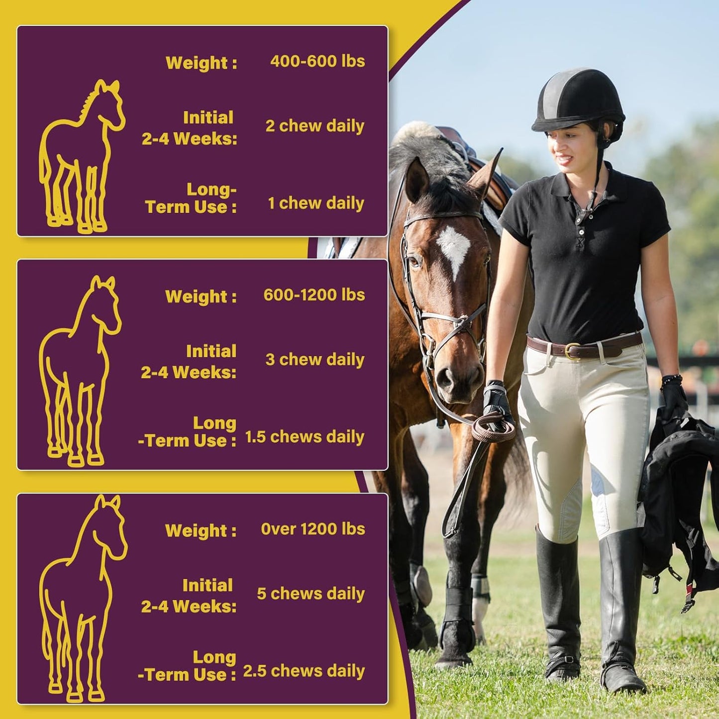 Hoof Supplements for Horses, Horse Supplies, Strengthener with MSM, Horse Health - Supports Strong Hooves and Optimal Growth，Keep Hoof Healthy-150 Chews