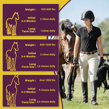 Hoof Supplements for Horses, Horse Supplies, Strengthener with MSM, Horse Health - Supports Strong Hooves and Optimal Growth，Keep Hoof Healthy-150 Chews