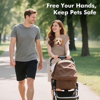 Pawaboo Pet Sling Carrier for Small Dogs and Cats, Hands Free Dog Carriers Sling, Anti-Anxious Soft Cotton Front Facing Cat Carrier Papoose, Puppy Kitten Pouch Reduce Back Neck Pain, Brown